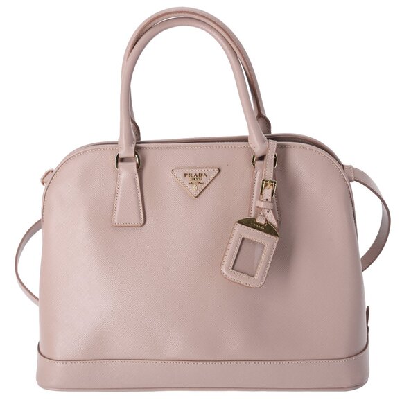 PRADA Saffiano Lux Handbag Shoulder Bag BN2558 Beige Leather - Picture 1 of 11